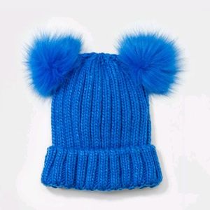 Girls' Faux Fur Pom Beanie - Cat & Jack One Size